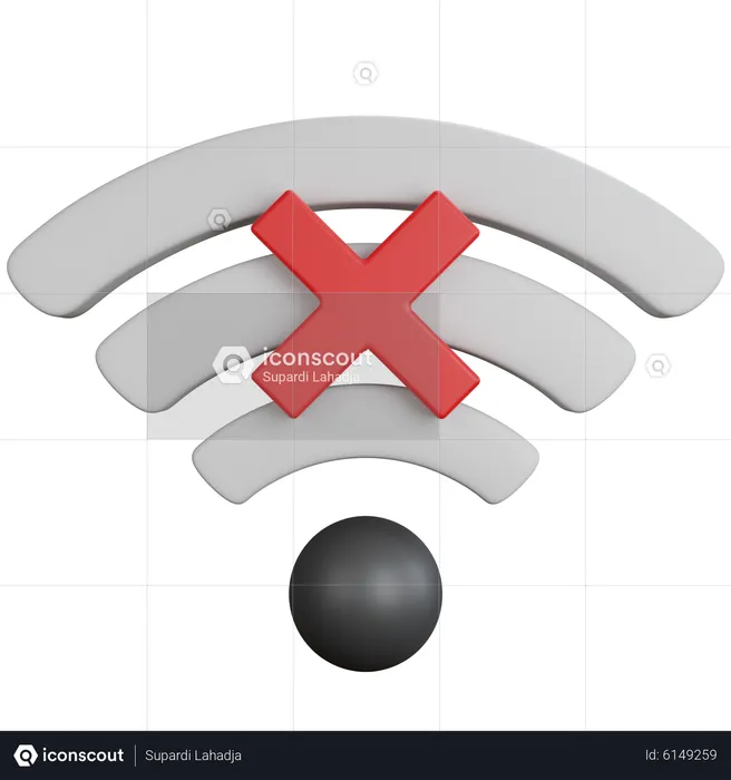 Wifi Network No Connection  3D Icon