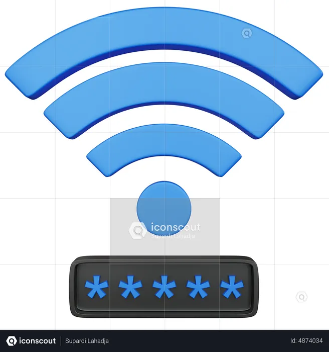 Wifi Password  3D Icon