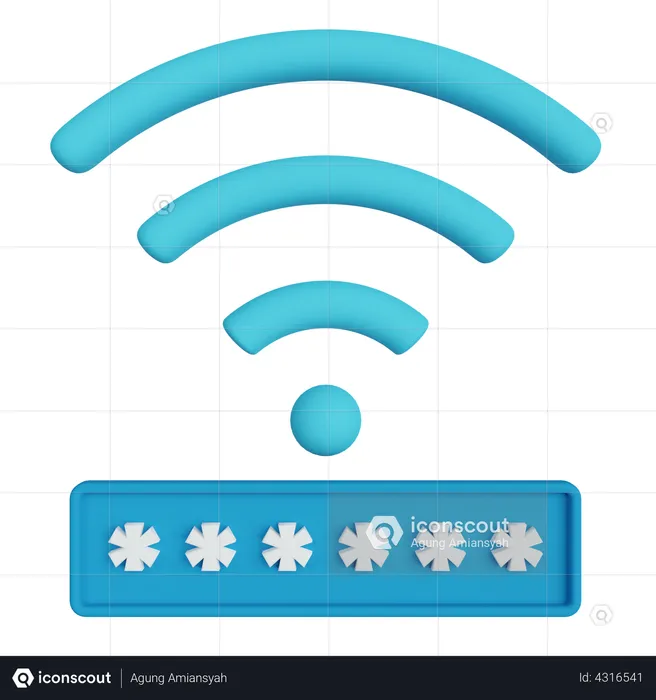 Wifi Password  3D Illustration