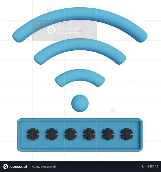 Wifi Password  3D Illustration