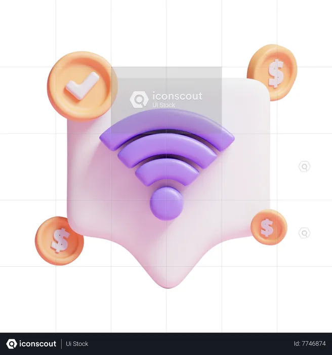 Wifi Payment  3D Icon