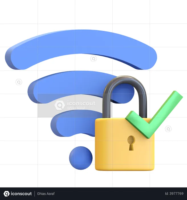 Wifi protection  3D Illustration
