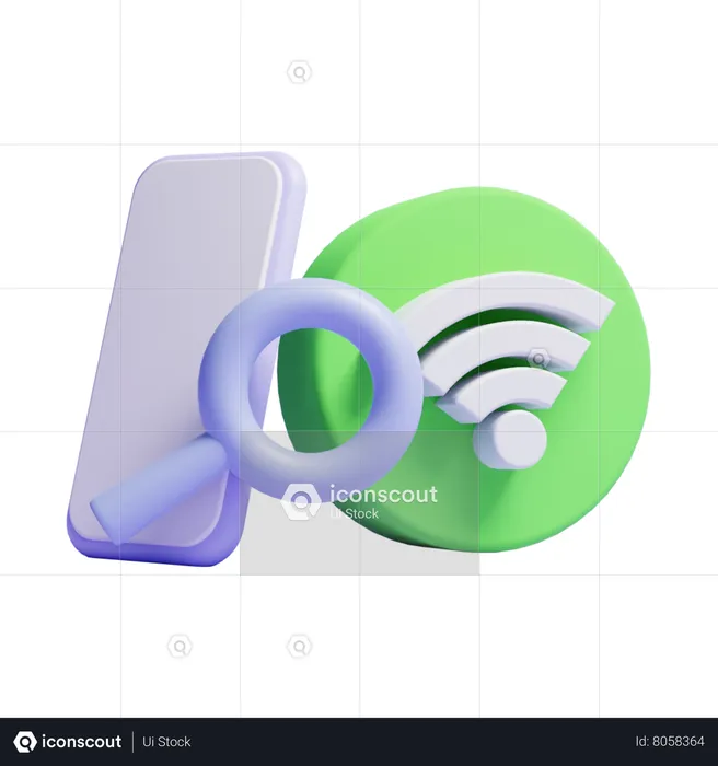 Recherche Wi-Fi  3D Icon