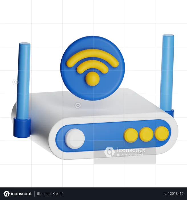 Wifi Router  3D Icon