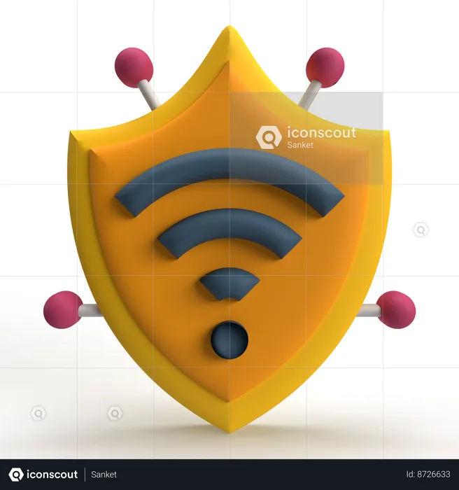 Wifi Security  3D Icon