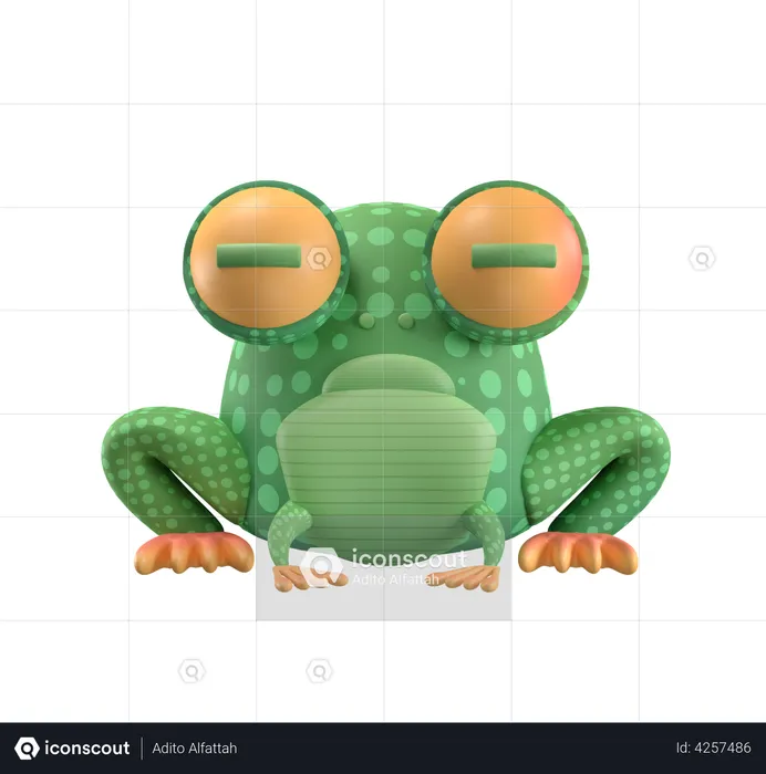 Wild Frog Emoji 3D Illustration
