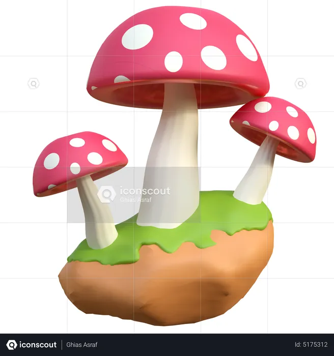 Wild Mushroom  3D Icon