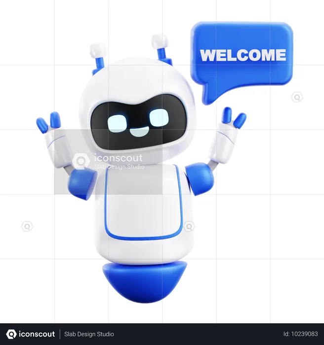 Willkommen Roboter  3D Icon