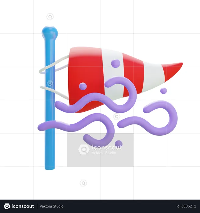 Wind Blowing  3D Icon