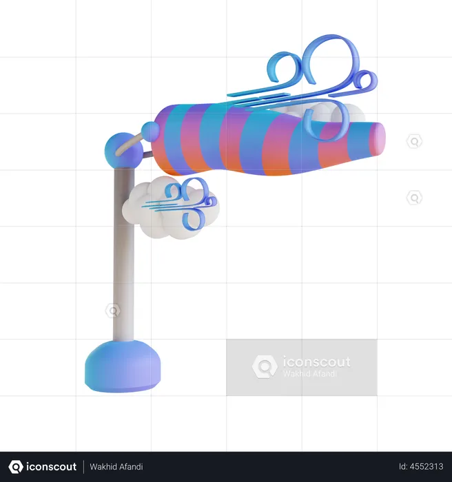 Wind Direction With Cloud  3D Illustration