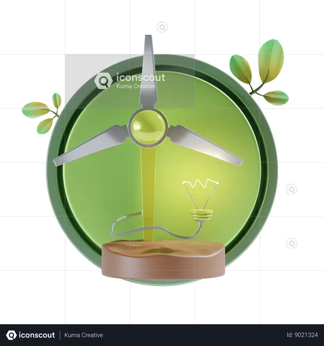 Wind Energy  3D Icon