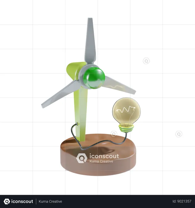 Wind Energy  3D Icon