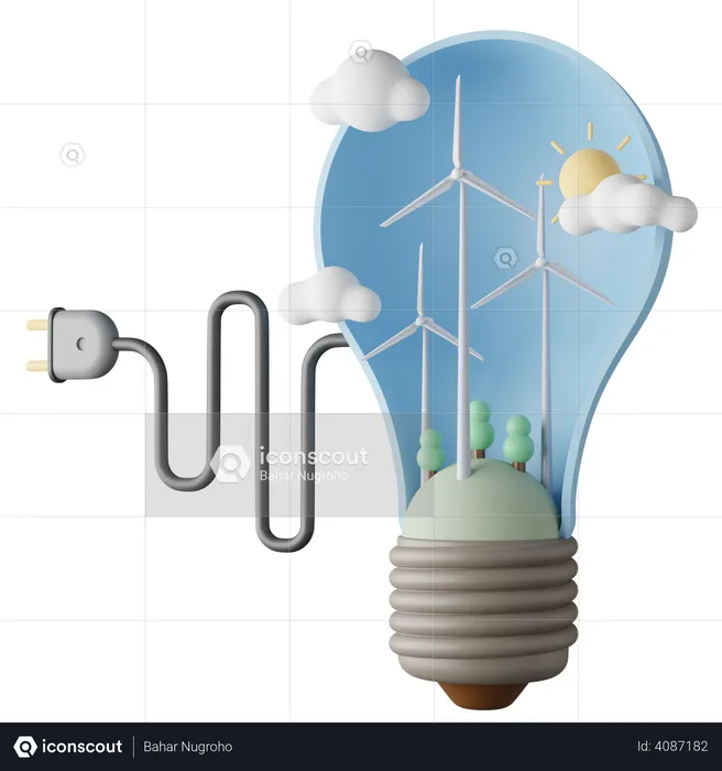Wind energy  3D Illustration