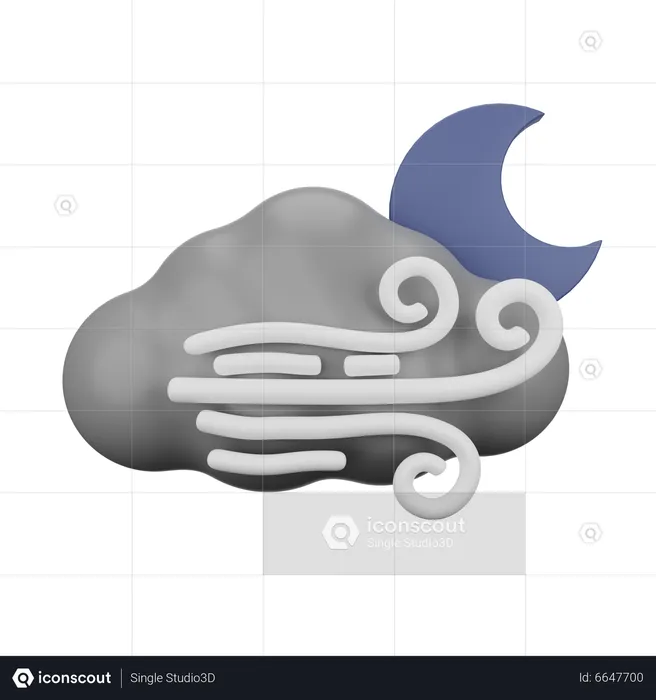 Wind Night  3D Icon