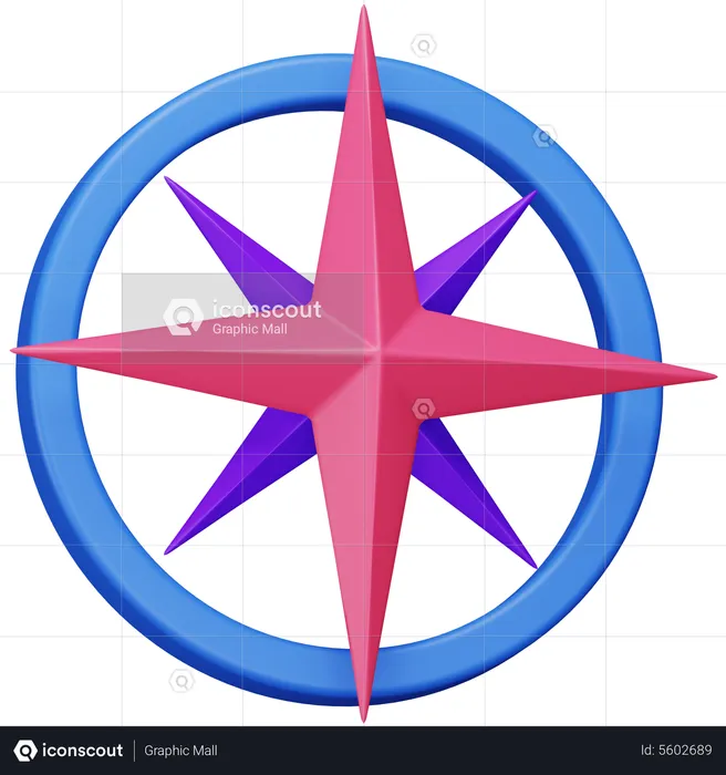 Wind Rose  3D Icon