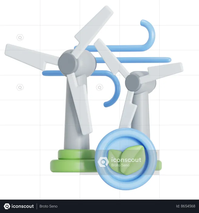 Wind turbine  3D Icon