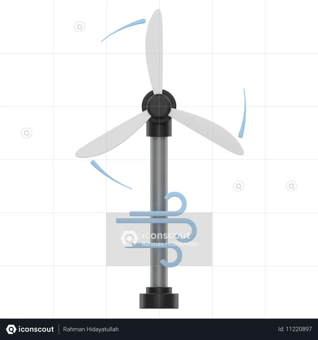 Wind Turbine  3D Icon