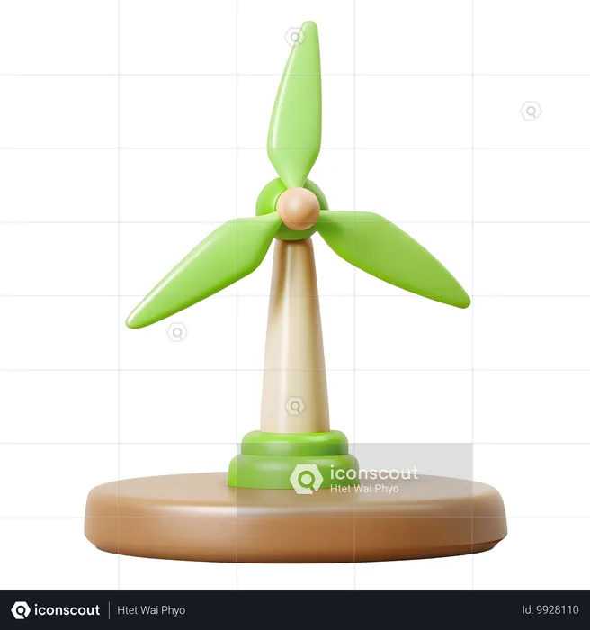 Wind Turbine  3D Icon