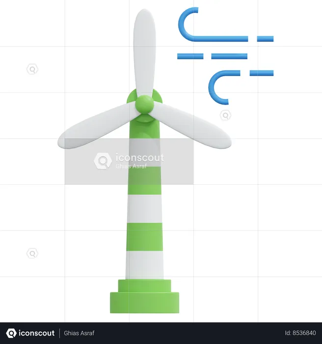 Wind Turbine Power Plant  3D Icon