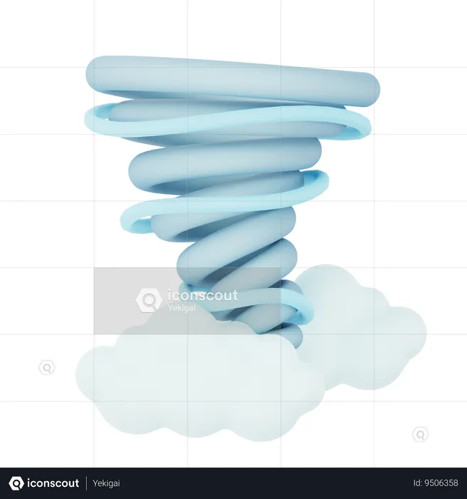 Wind Turbine White Cloud  3D Icon
