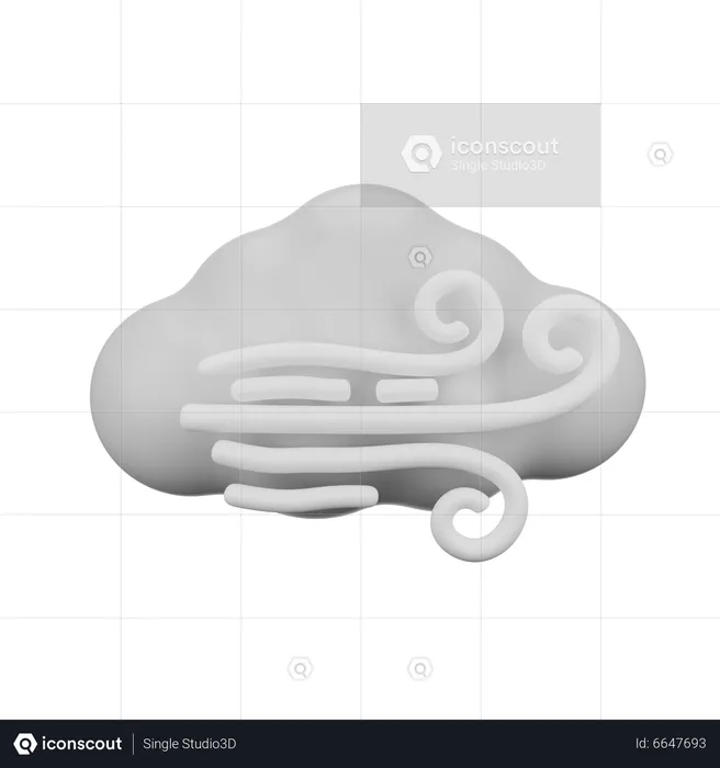 Windige Wolke  3D Icon