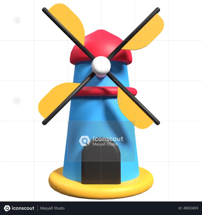 Windmill  3D Illustration