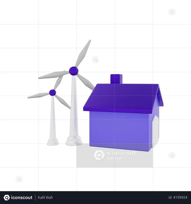 Windmill Energy  3D Illustration