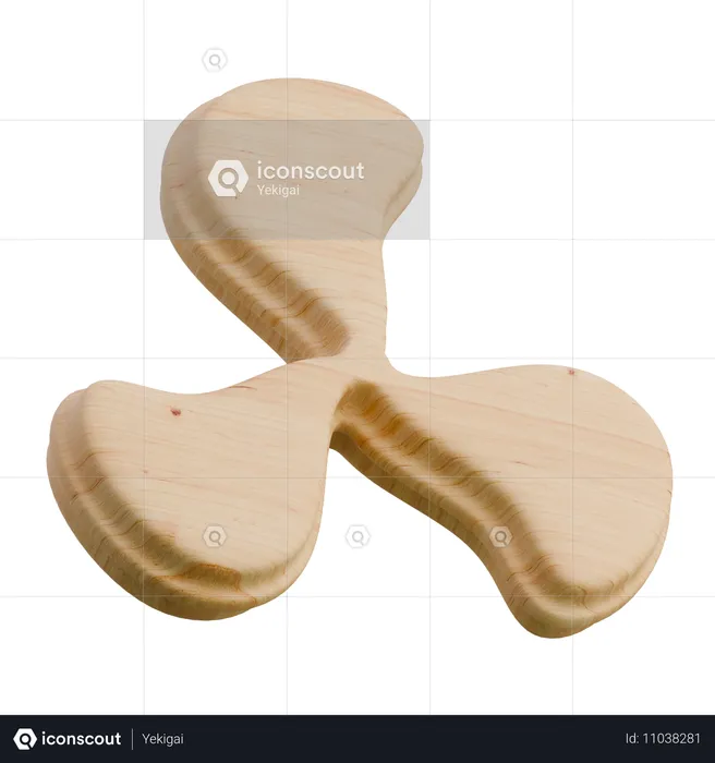 Windmühle aus Holz abstrakte Form  3D Icon