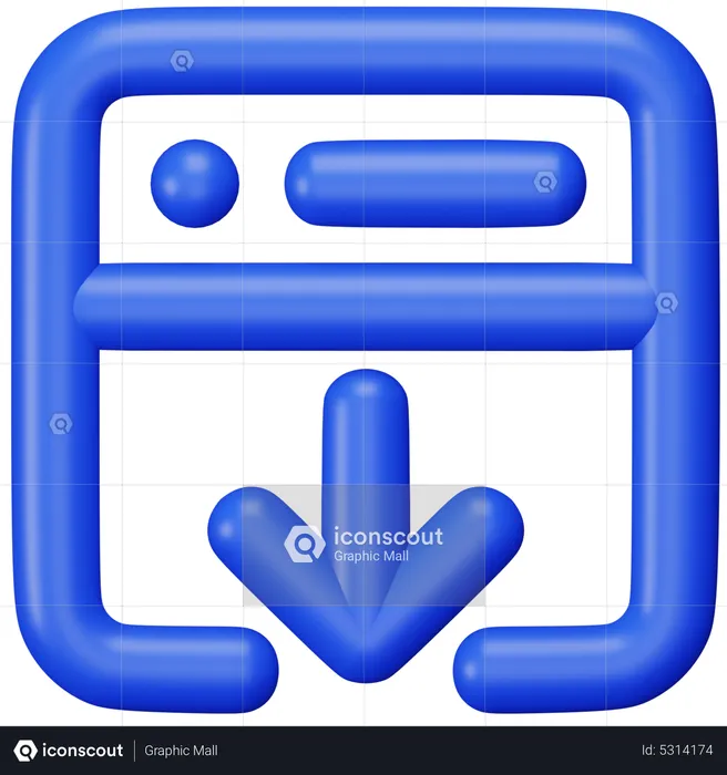 Window Download  3D Icon