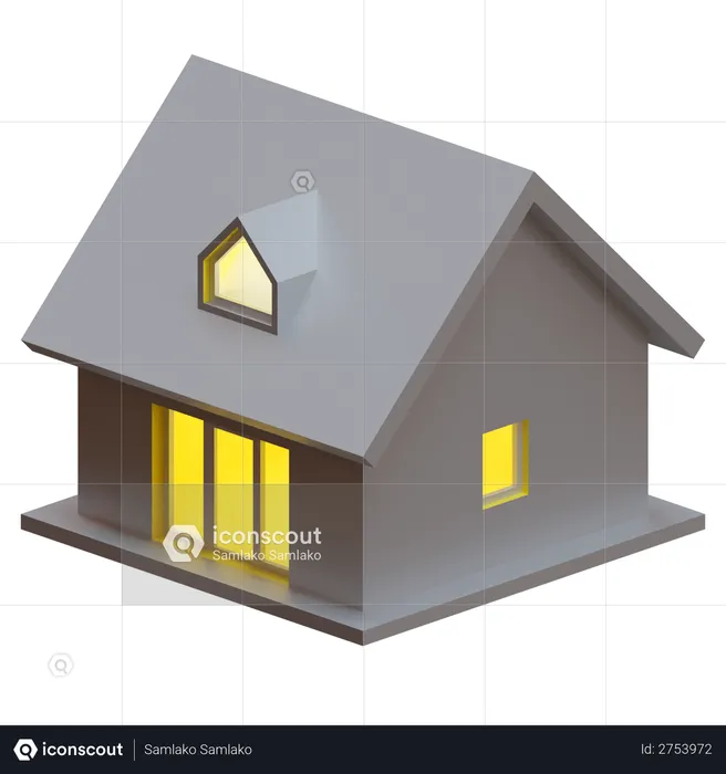 Window Roof House  3D Illustration