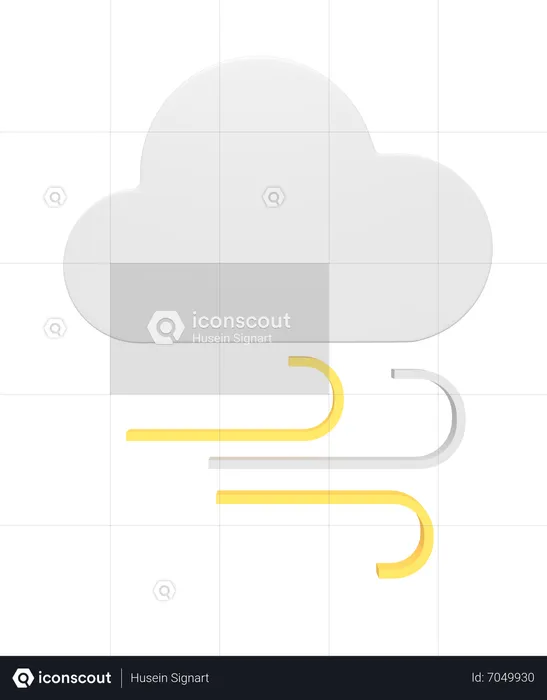 Windy Cloud  3D Icon