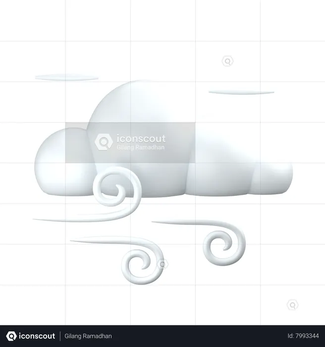 Windy Cloud  3D Icon