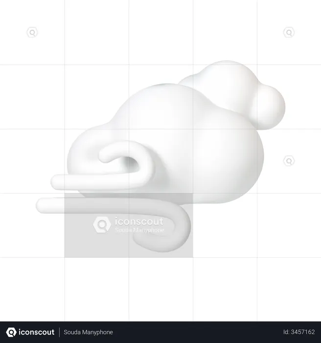 Windy Cloud  3D Illustration