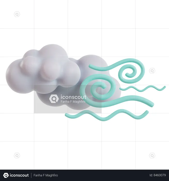 Windy Cloudy Weather Day  3D Icon