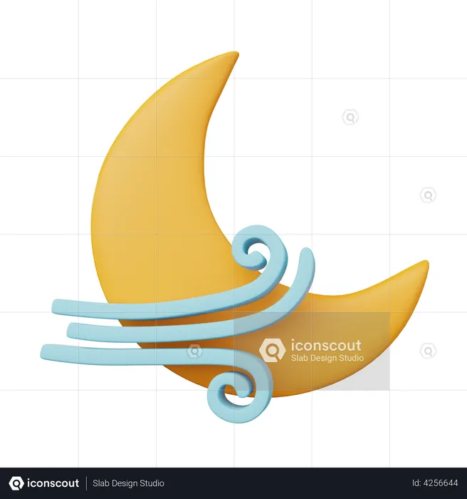 Windy night  3D Illustration