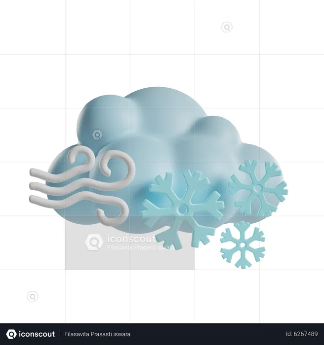 Windy Snow Day  3D Icon