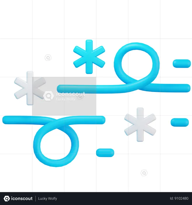 Windy Snowfall  3D Icon