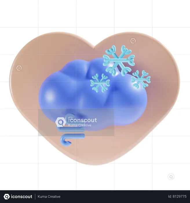 Windy Snowfall  3D Icon
