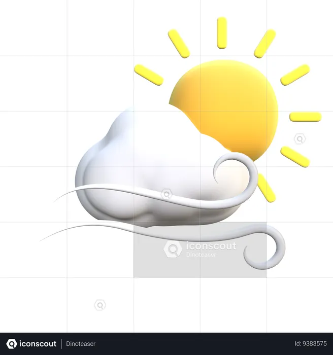 Windy Sunny  3D Icon