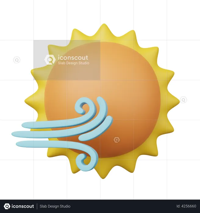 Windy sunny day  3D Illustration