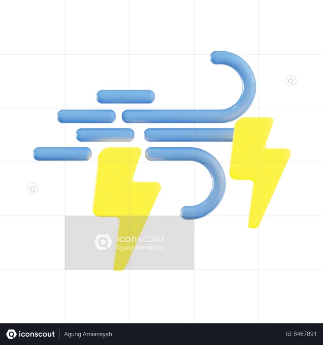 Windy Thunder  3D Icon