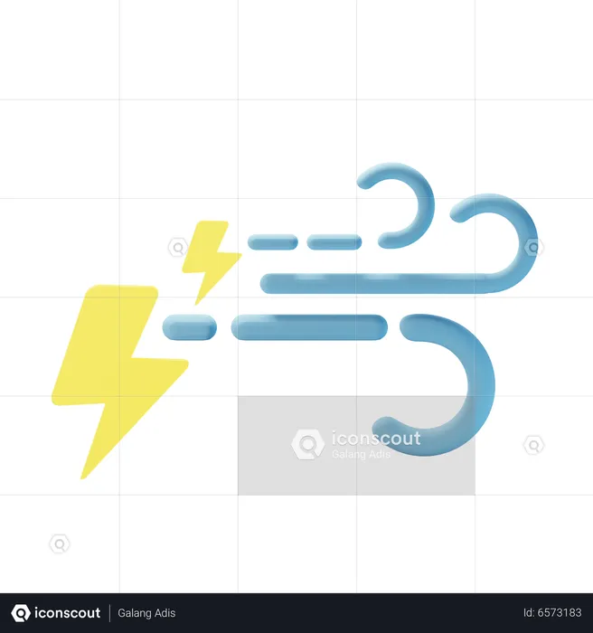 Windy Thunder  3D Icon