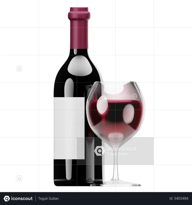 Wine  3D Illustration