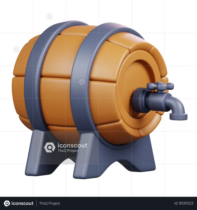 Wine Barrel  3D Icon