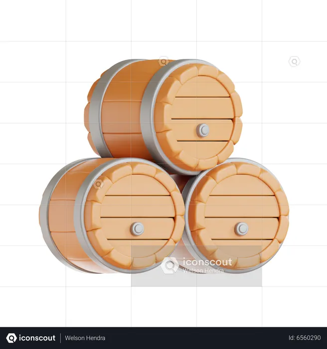 Wine Barrel  3D Icon