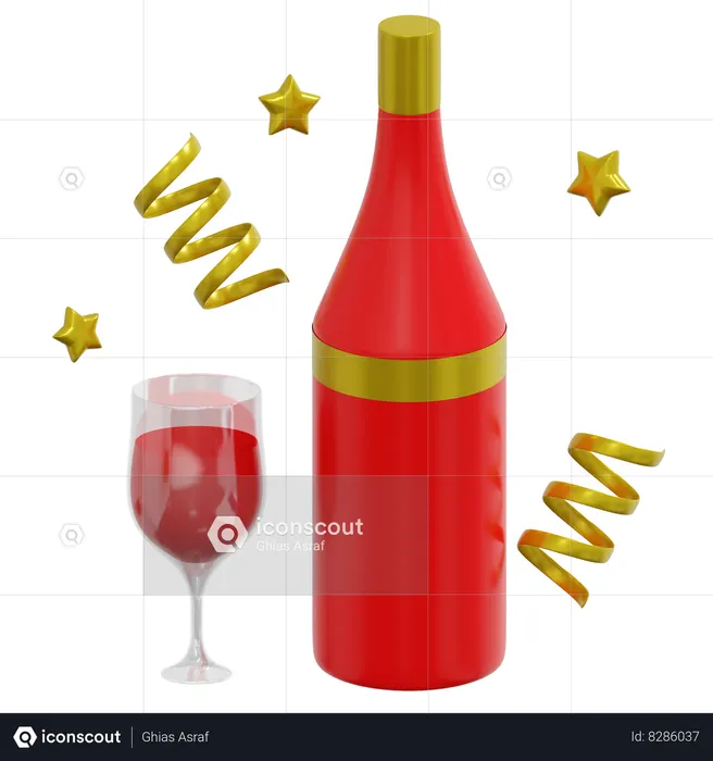 Wine Bottle  3D Icon