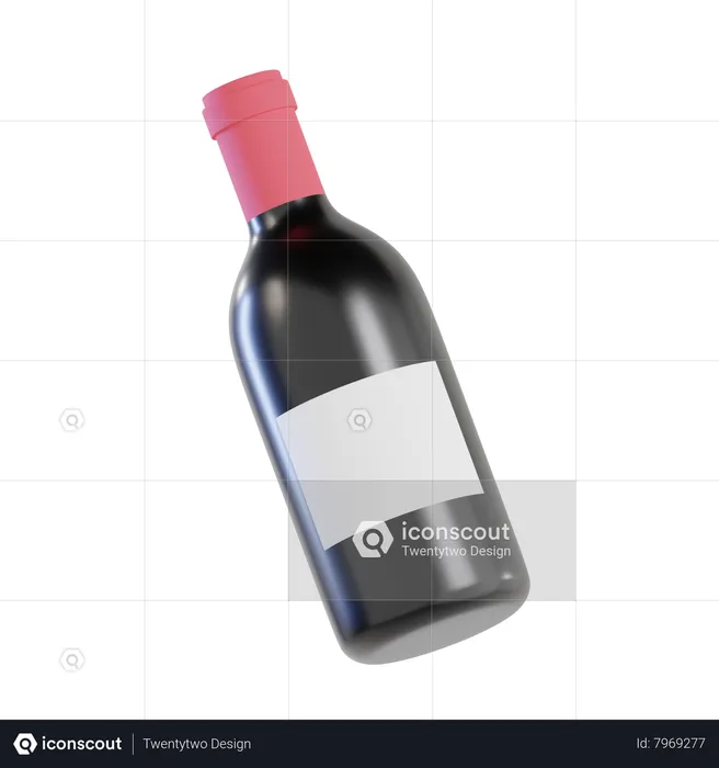 Wine Bottle  3D Icon