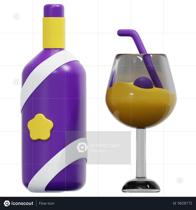 Wine Bottle  3D Icon