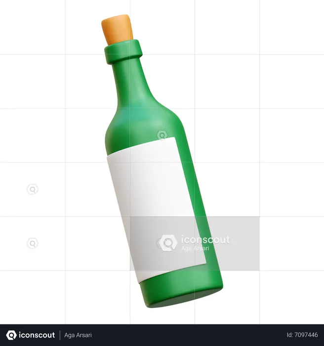 Wine Bottle  3D Icon