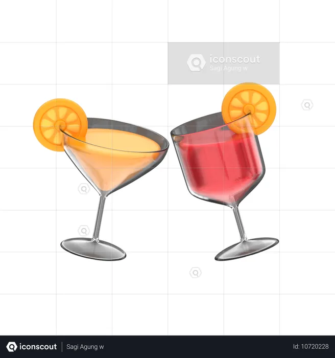 ワインで乾杯  3D Icon